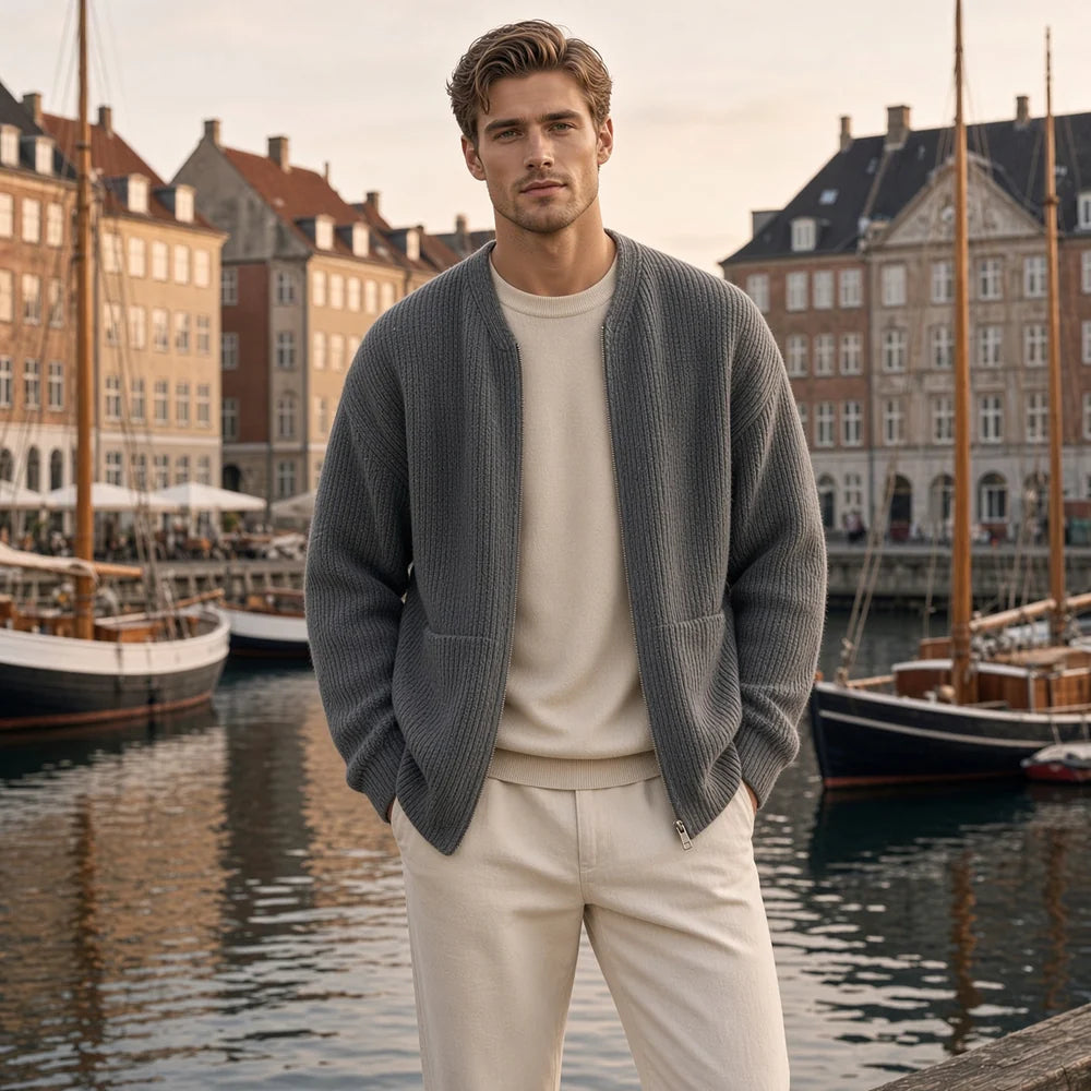 Men's Full Zip Knitted Cardigan