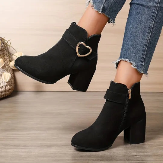 Women's Chunky Heel Side-Zip Boots