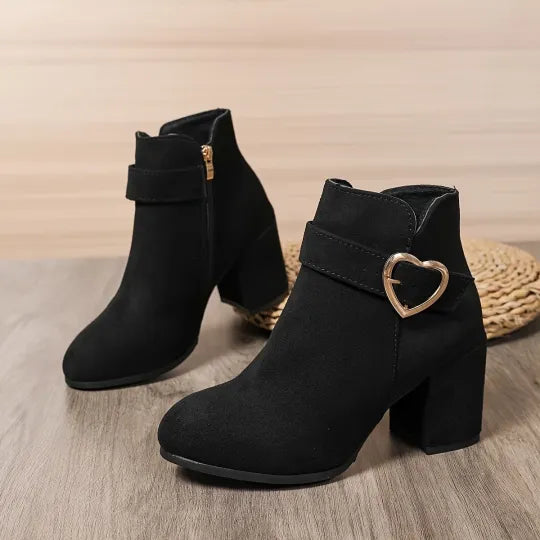 Women's Chunky Heel Side-Zip Boots