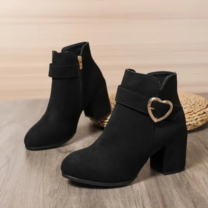 Women's Chunky Heel Side-Zip Boots