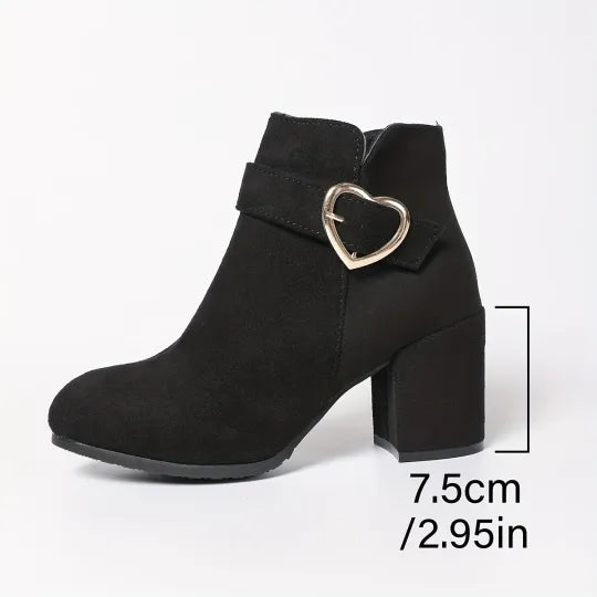 Women's Chunky Heel Side-Zip Boots