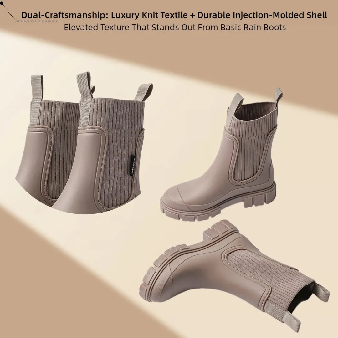 Women's Ribbed Chelsea Rain Boots