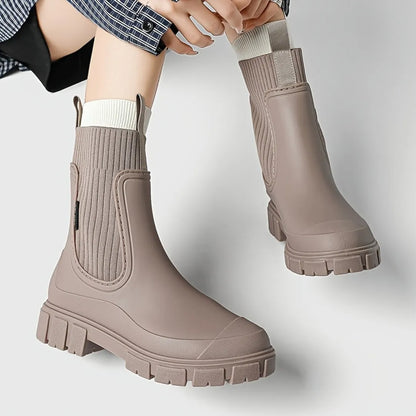 Women's Ribbed Chelsea Rain Boots