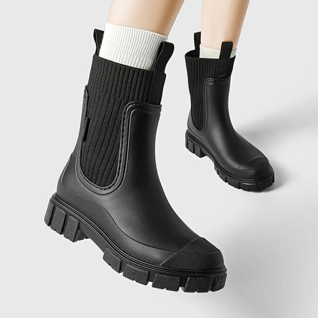 Women's Ribbed Chelsea Rain Boots