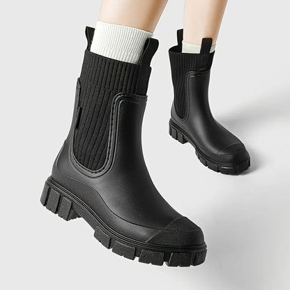 Women's Ribbed Chelsea Rain Boots
