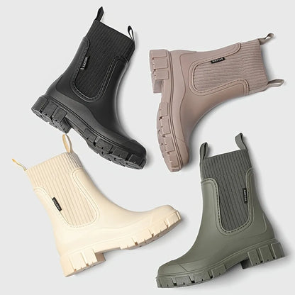 Women's Ribbed Chelsea Rain Boots