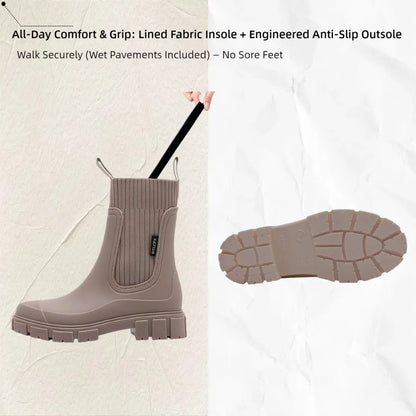 Women's Ribbed Chelsea Rain Boots