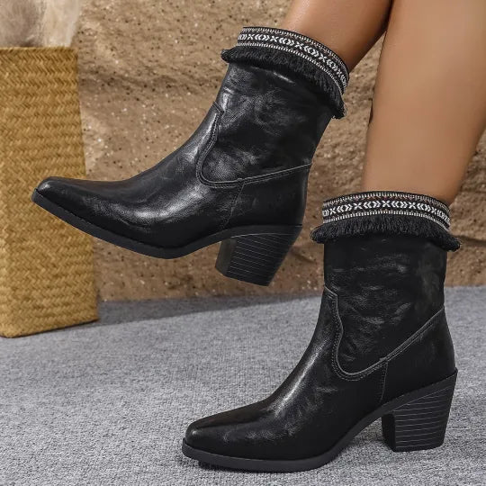 Women's Pointed-Toe Mid-Calf Boots