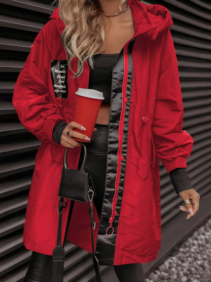 Women's Casual Hooded Longline Parka Jacket