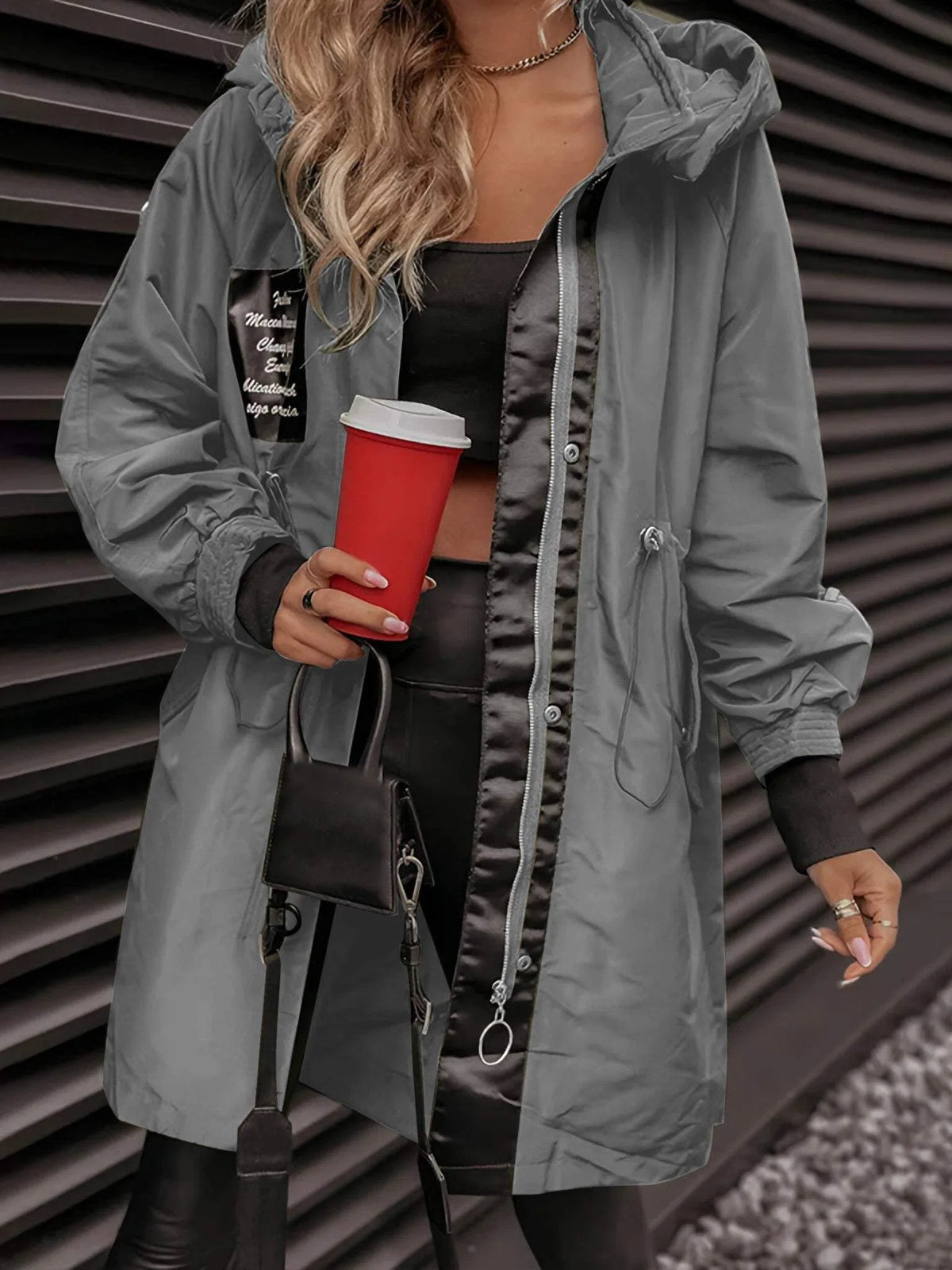 Women's Casual Hooded Longline Parka Jacket