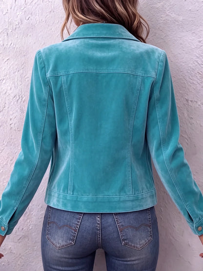 Women's Vintage Velvet Button-Up Jacket