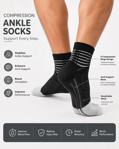 6 Pack Ankle Support Socks