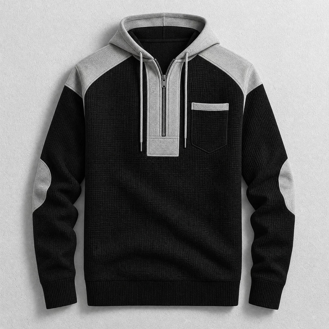 Men's Waffle Knit Half-Zip Hoodie