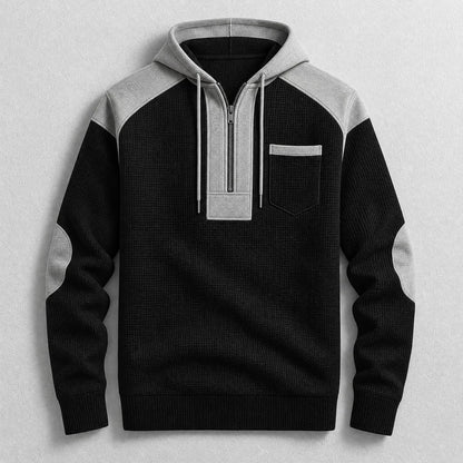 Men's Waffle Knit Half-Zip Hoodie