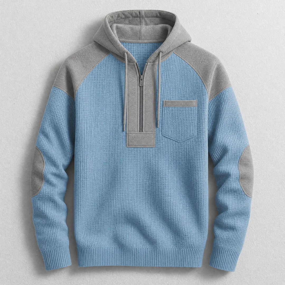 Men's Waffle Knit Half-Zip Hoodie