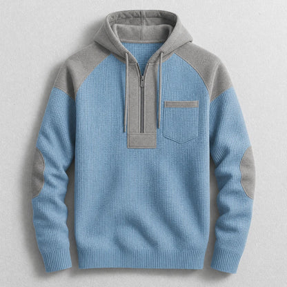 Men's Waffle Knit Half-Zip Hoodie