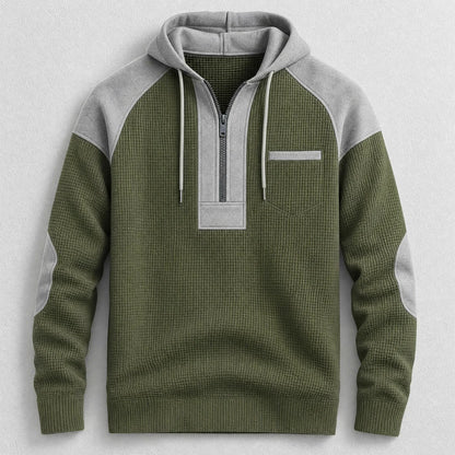 Men's Waffle Knit Half-Zip Hoodie