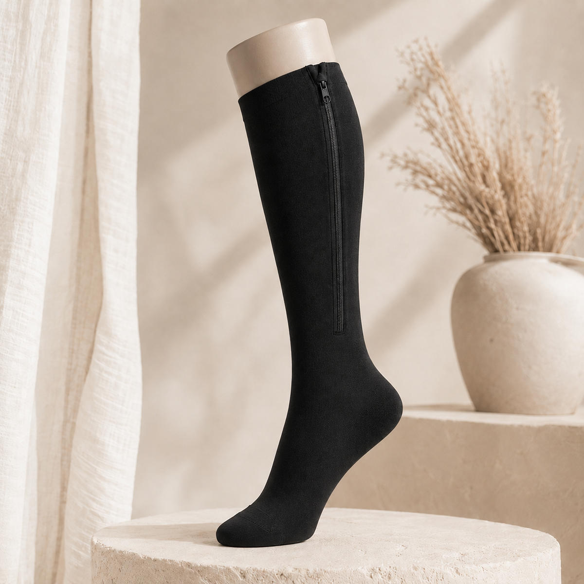 Unisex Open-Toe Zip Support Socks