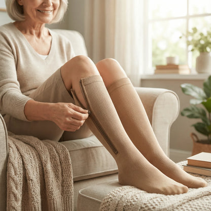 Unisex Open-Toe Zip Support Socks