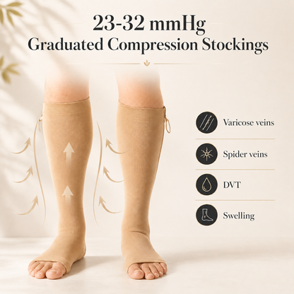 Unisex Open-Toe Zip Support Socks