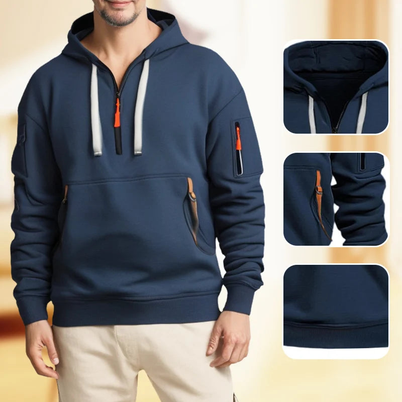 Men's Half Zip Hooded Sweatshirt