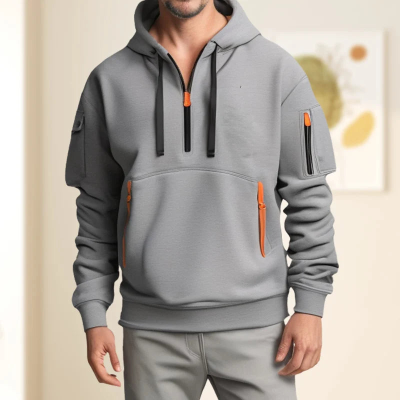 Men's Half Zip Hooded Sweatshirt