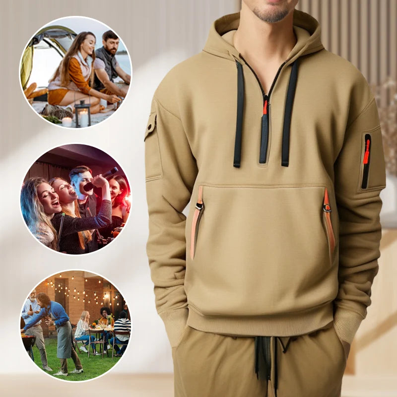 Men's Half Zip Hooded Sweatshirt