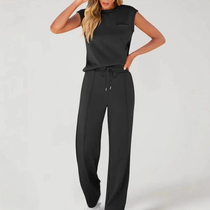 Women's Sleeveless Top & Drawstring Trouser Set