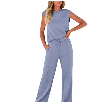 Women's Sleeveless Top & Drawstring Trouser Set
