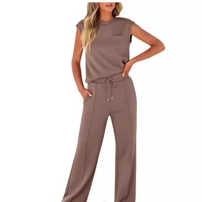 Women's Sleeveless Top & Drawstring Trouser Set