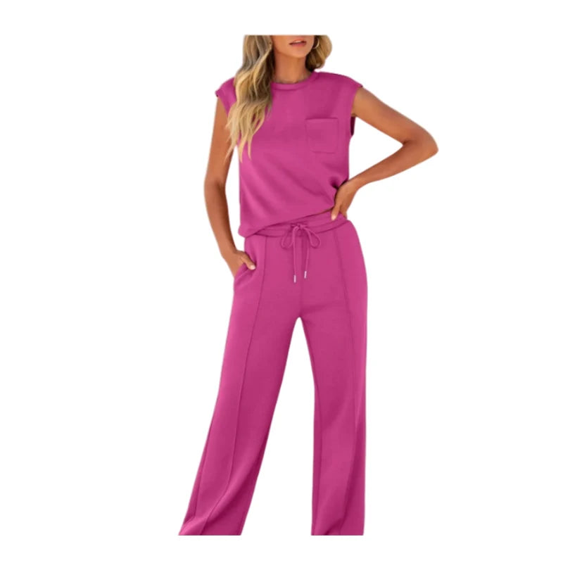 Women's Sleeveless Top & Drawstring Trouser Set