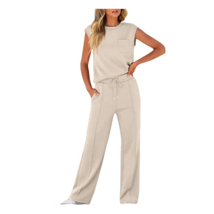 Women's Sleeveless Top & Drawstring Trouser Set