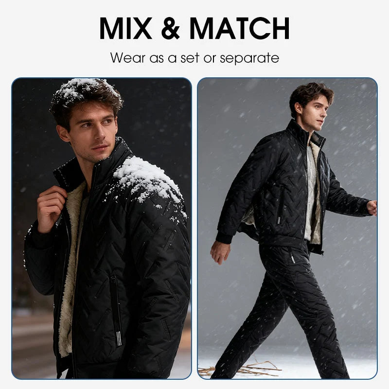Men's Fleece-Lined Jacket & Trousers Set