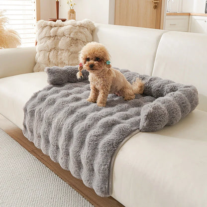Plush Raised-Edge Pet Bed