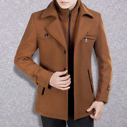 Men's Classic Tweed-Look Business Coat