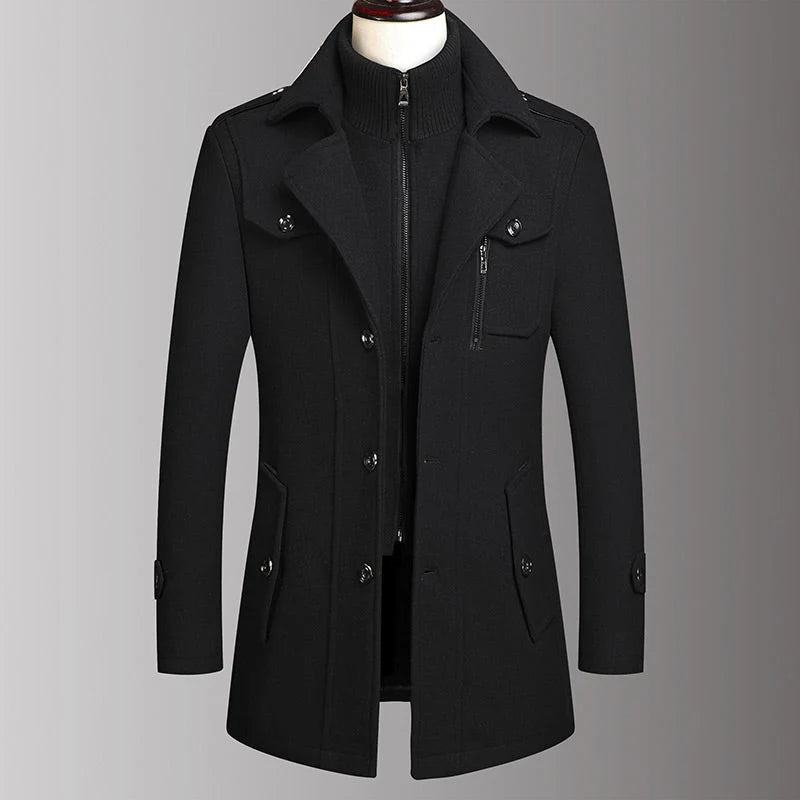 Men's Classic Tweed-Look Business Coat