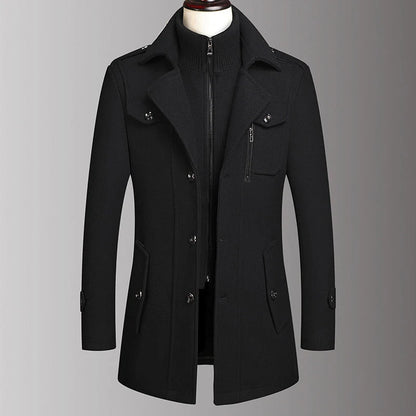 Men's Classic Tweed-Look Business Coat