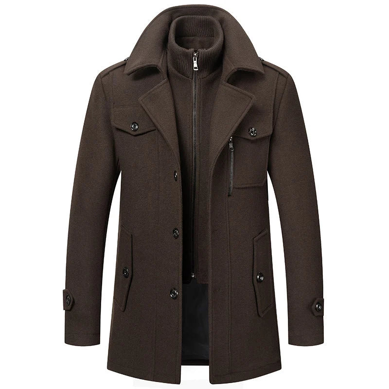 Men's Classic Tweed-Look Business Coat