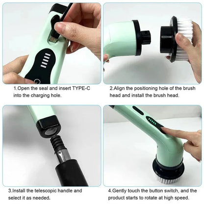 Cordless Extendable Electric Cleaning Brush