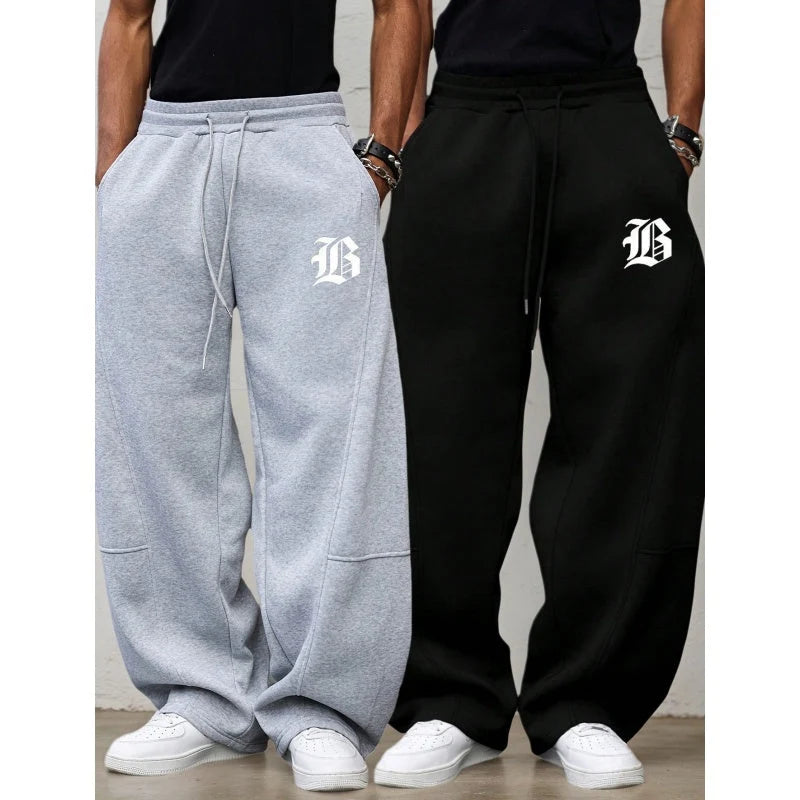 Unisex Wide Leg Straight Joggers