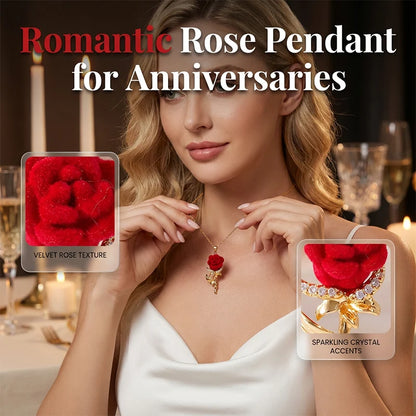 Women's Rose Pendant Statement Necklace