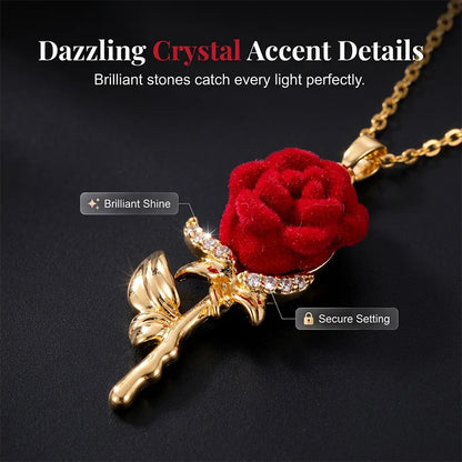 Women's Rose Pendant Statement Necklace