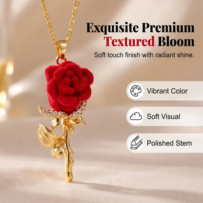 Women's Rose Pendant Statement Necklace