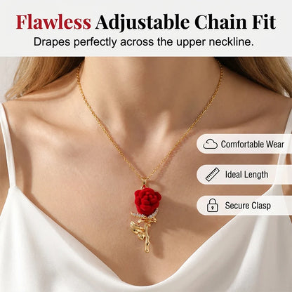 Women's Rose Pendant Statement Necklace