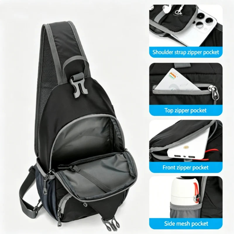 Men's Multi-Pocket Outdoor Sling Bag
