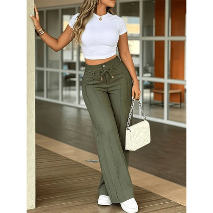 Women's Front Seam Straight Leg Trousers