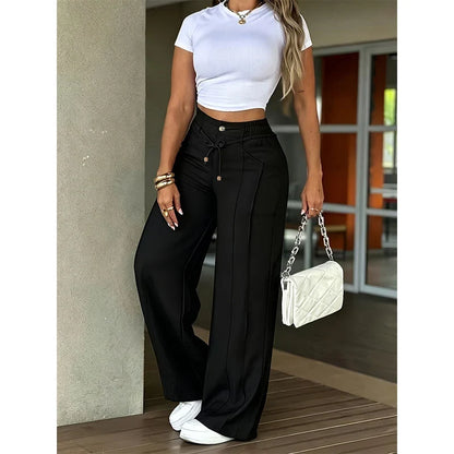 Women's Front Seam Straight Leg Trousers