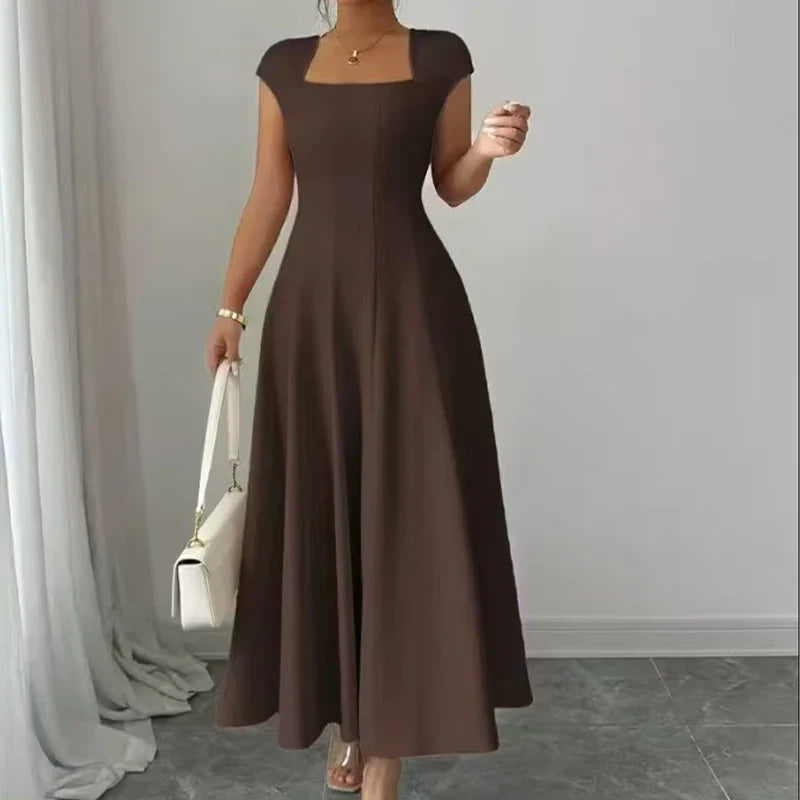 Women’s Square-Neck A-Line Midi Dress