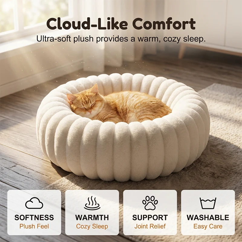 Round Plush Pet Bed