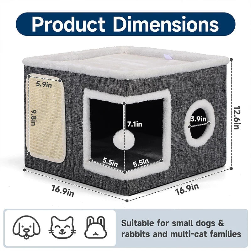 Foldable Two Level Cat Cube